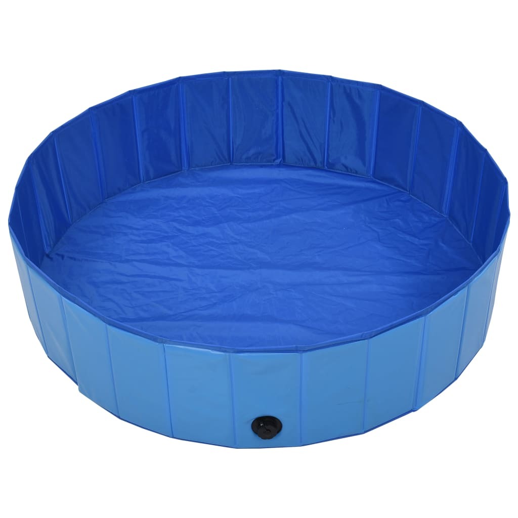 Foldable Dog Swimming Pool Blue 47.2"x11.8" PVC Doba